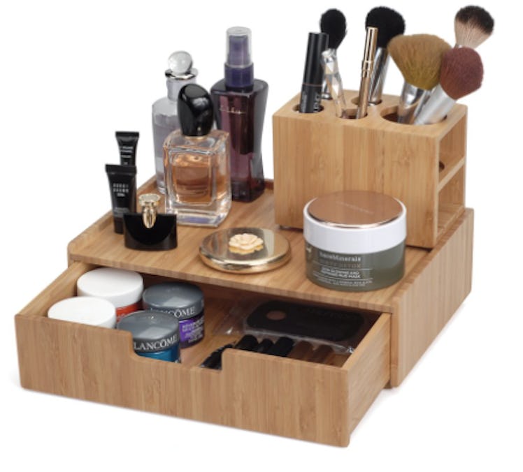 MobileVision Bamboo Makeup Drawer Organizer