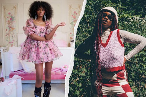Roundup of Valentine's Day date outfits 2023, from dresses to heart-print pajamas.