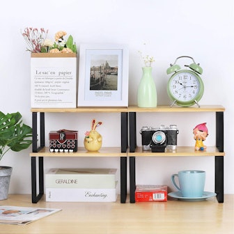 NEX Bamboo Kitchen Cabinet and Counter Shelf Organizer