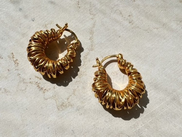 Shyla Biaritz squiggle gold hoop earrings