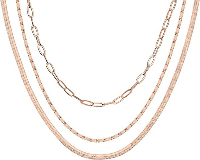 PAVOI 14K Gold Plated Dainty Layering Necklaces