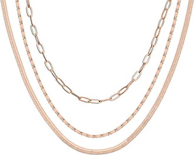 PAVOI 14K Gold Plated Dainty Layering Necklaces