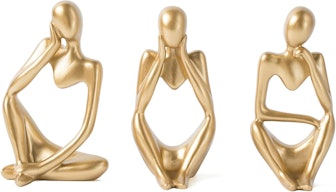 FJS Gold Decor Thinker Statue (3-Pieces)