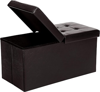SONGMICS Folding Storage Ottoman Bench with Flipping Lid