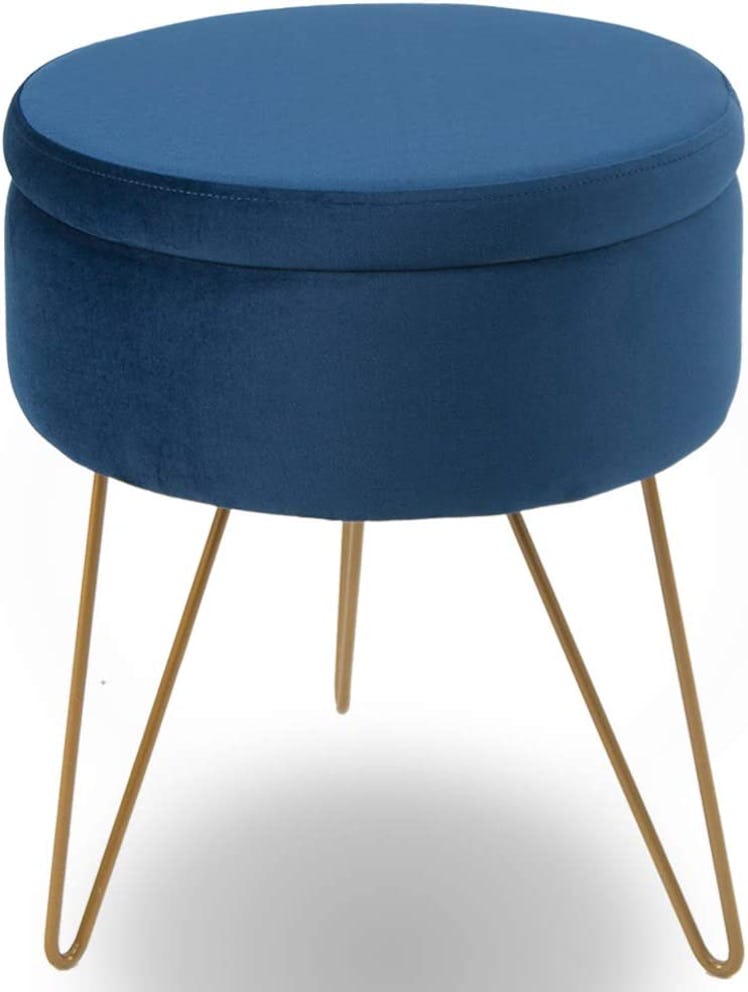 Glzifom Velvet Round Storage Ottoman