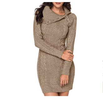 BLENCOT Cable Knit Sweater Dress 