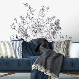 RoomMates Peony Peel and Stick Giant Wall Decals
