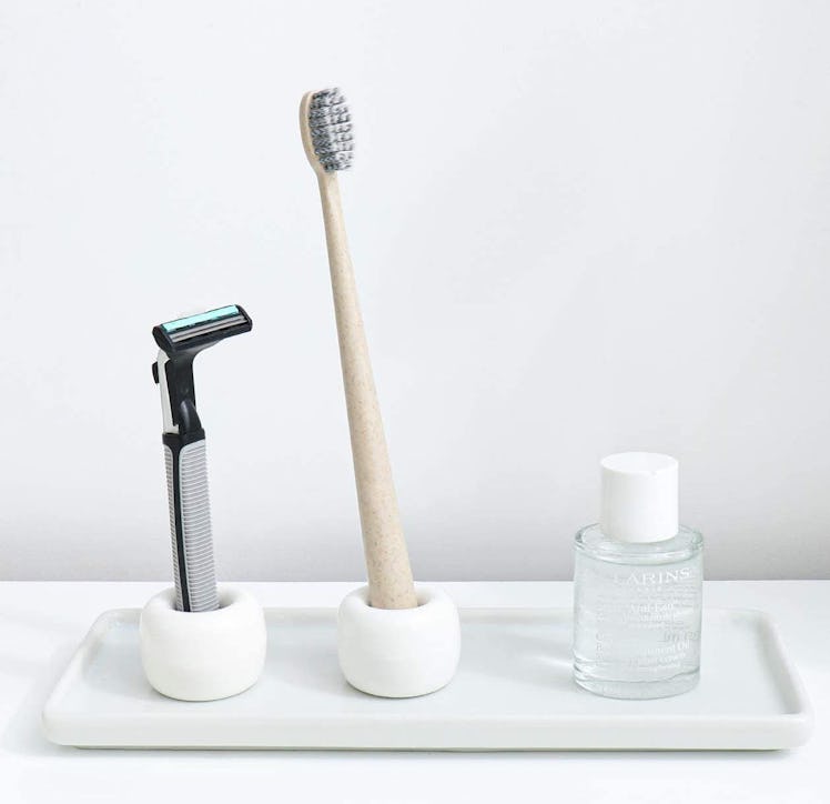 Airmoon Mini Ceramics Toothbrush Holder (2-Pack)