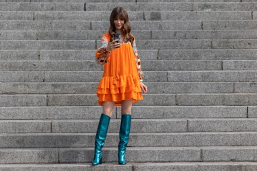 Camille Razat Wears Disco Pumps at 'Emily in Paris' Season 3 Premiere –  Footwear News