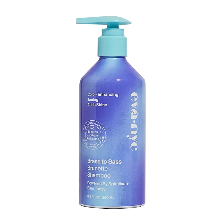Eva NYC brass to sass brunette shampoo is the best shampoo that lightens brown hair in a recyclable ...