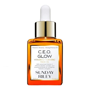 Sunday Riley C.E.O. Glow Vitamin C + Turmeric Face Oil is the best vitamin c serum for sensitive ski...