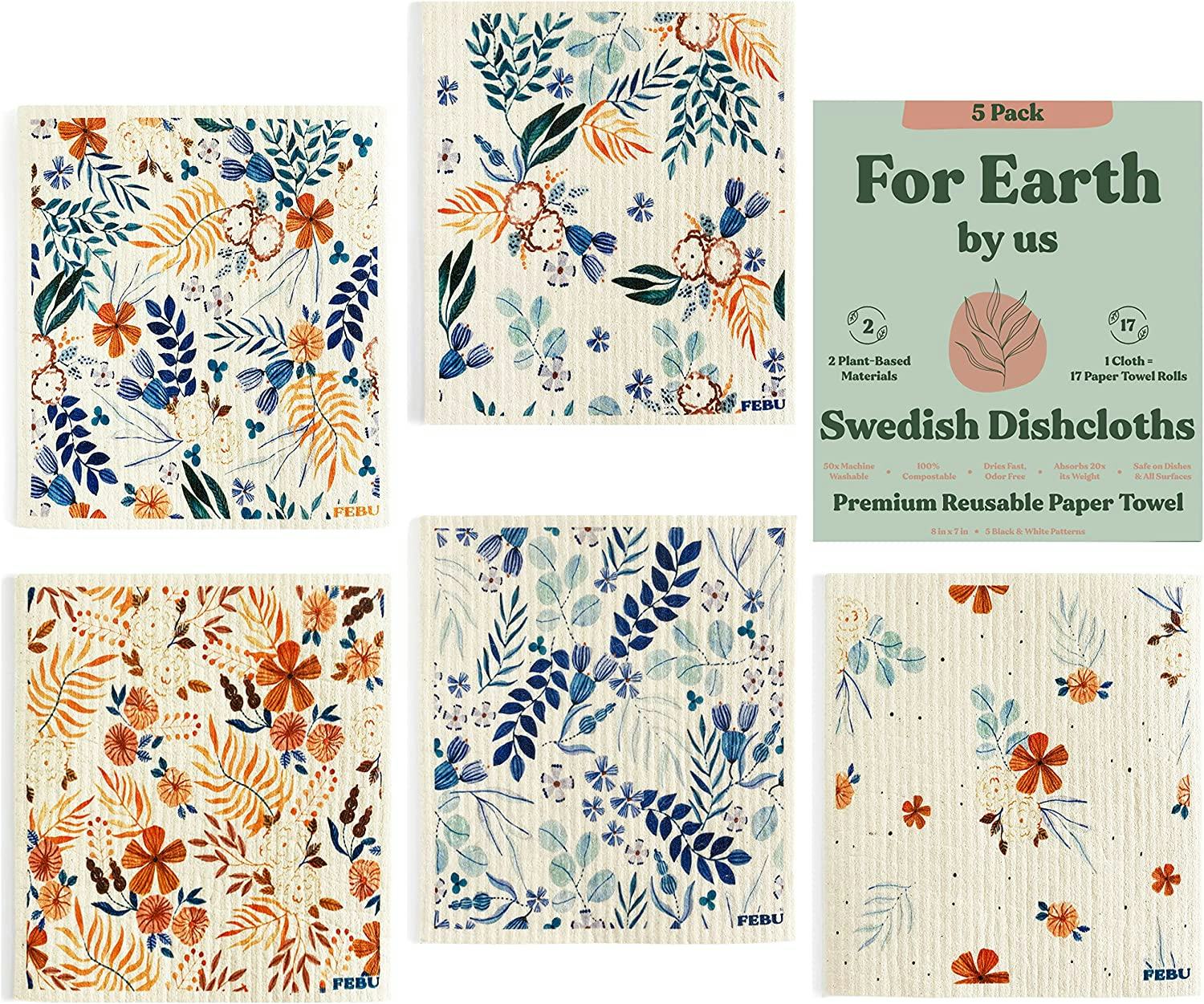 FEBU Swedish Dishcloths (5-Pack)