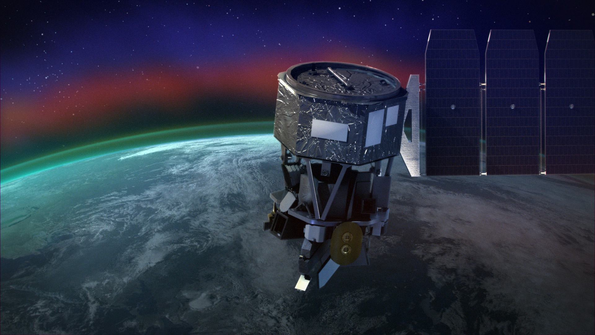 artist's rendering of ICON ionosphere satellite