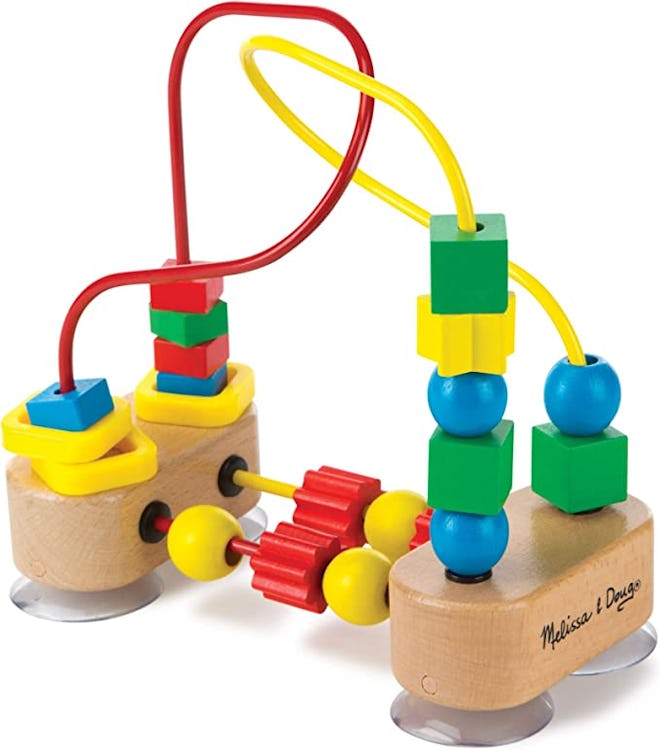 The Melissa & Doug First Bead Maze is a toy to help baby develop pincer grasp.