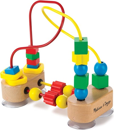 The Melissa & Doug First Bead Maze is a toy to help baby develop pincer grasp.