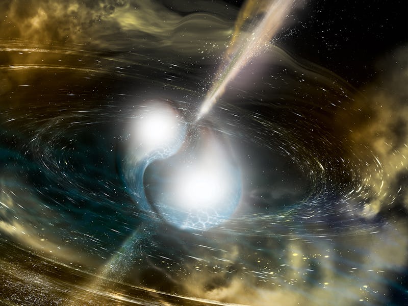 two neutron stars merging