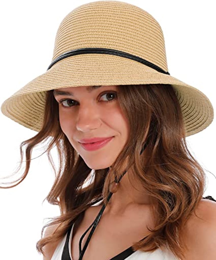 Simplicity Wide Brim Straw Sun Hat 