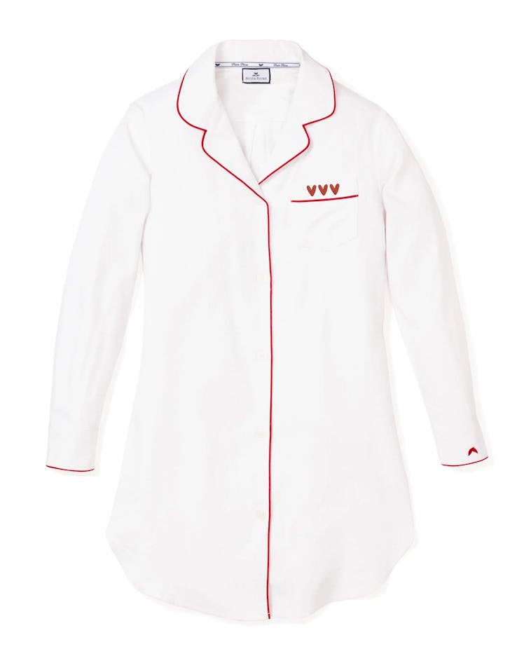Women's Nightshirt with Heart Embroidery