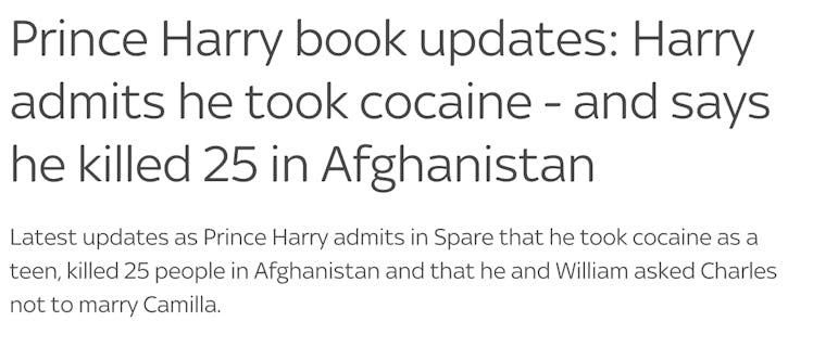 Prince Harry book updates: Harry admits he took cocaine - and says he killed 25 in Afghanistan