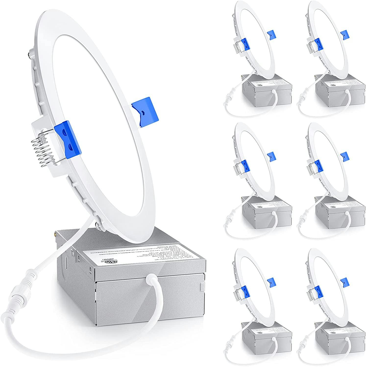 Ensenior Ultra-Thin LED Recessed Ceiling Light (6-Pack)