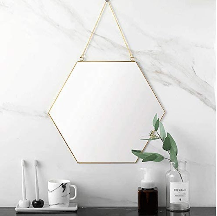 Dahey Gold Hanging Mirror