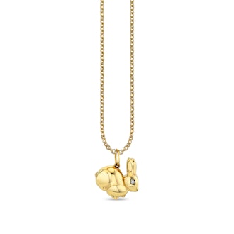 Gold & Diamond Bunny Necklace