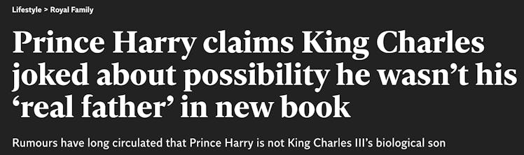 Prince Harry claims King Charles joked about possibility he wasn’t his ‘real father’ in new book