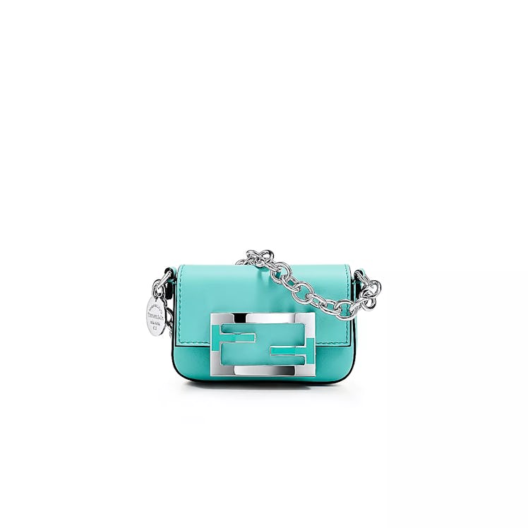 Tiffany & Co. x Fendi blue leather nano Baguette bag