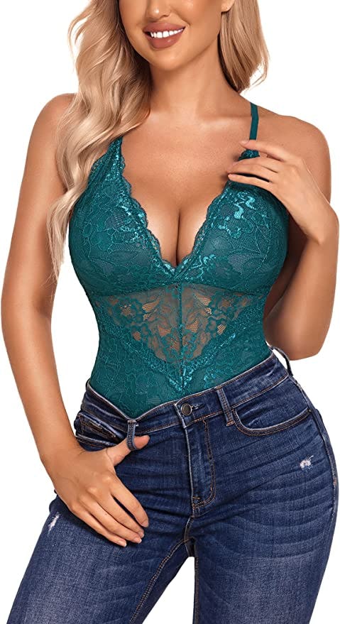 Avidlove Deep V Lace Bodysuit