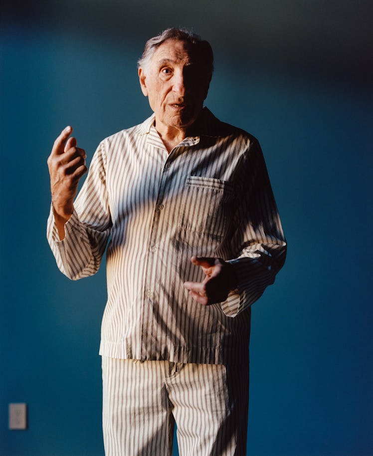 Judd Hirsch wears a Tekla pajama top and pants.