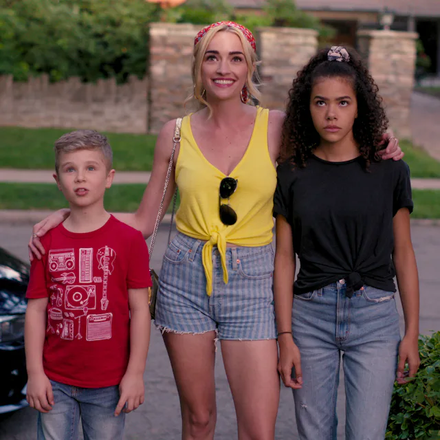 Diesel La Torraca as Austin, Brianne Howey as Georgia, and Antonia Gentry as Ginny in 'Ginny & Georg...