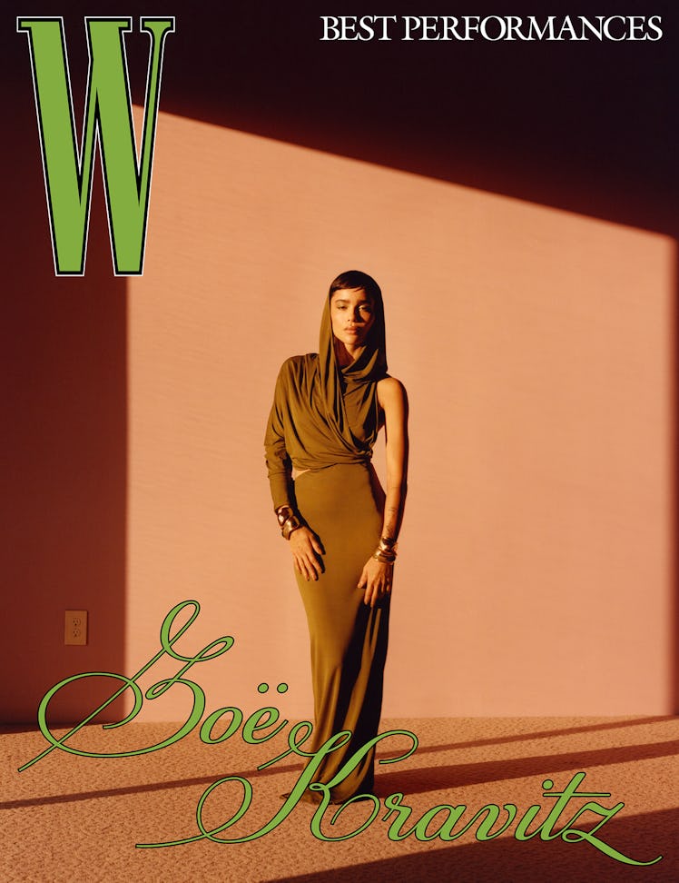 Zoë Kravitz wears a Saint Laurent by Anthony Vaccarello dress; Elsa Peretti for Tiffany & Co. bracel...