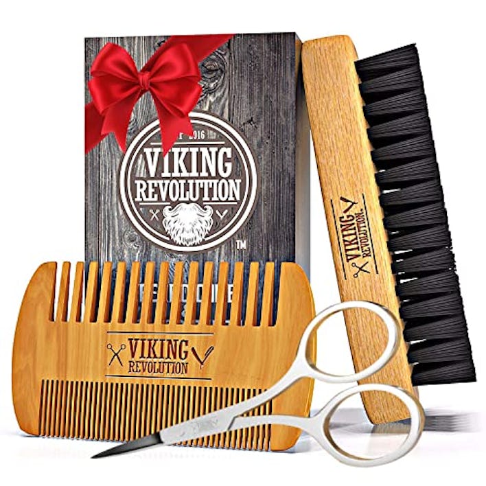 Viking Revolution Beard Comb & Beard Brush Set