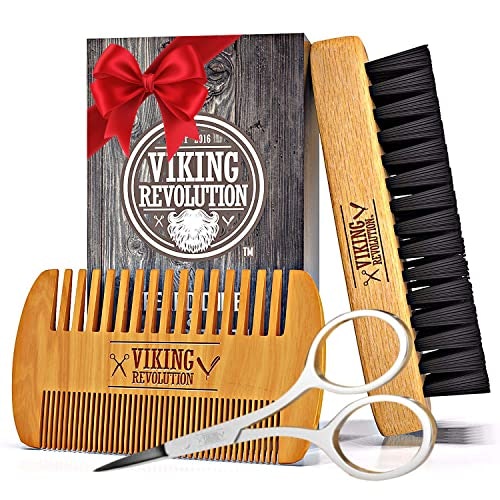 Viking Revolution Beard Comb & Beard Brush Set