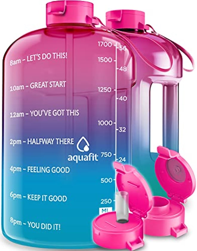 AQUAFIT Half Gallon Water Bottle With Time Marker 