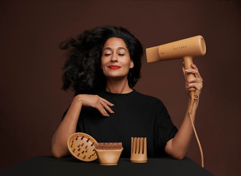 Tracee Ellis Ross, founder of Pattern Beauty natural hair products, with the new Pattern Blow Dryer....