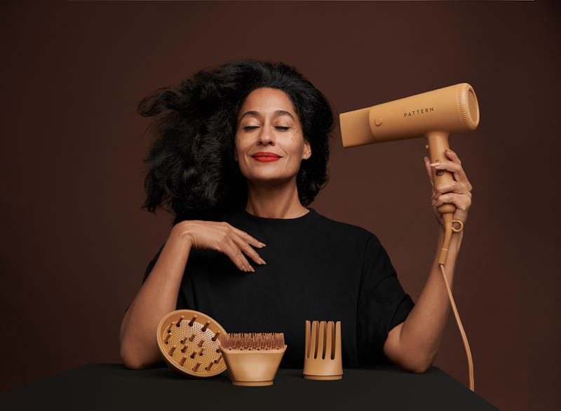 Tracee Ellis Ross, founder of Pattern Beauty natural hair products, with the new Pattern Blow Dryer....