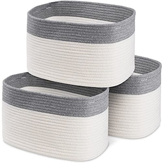 CHAT BLANC Cotton Rope Basket (Set of 3) 