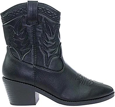 Soda Western Stitched Ankle Boots