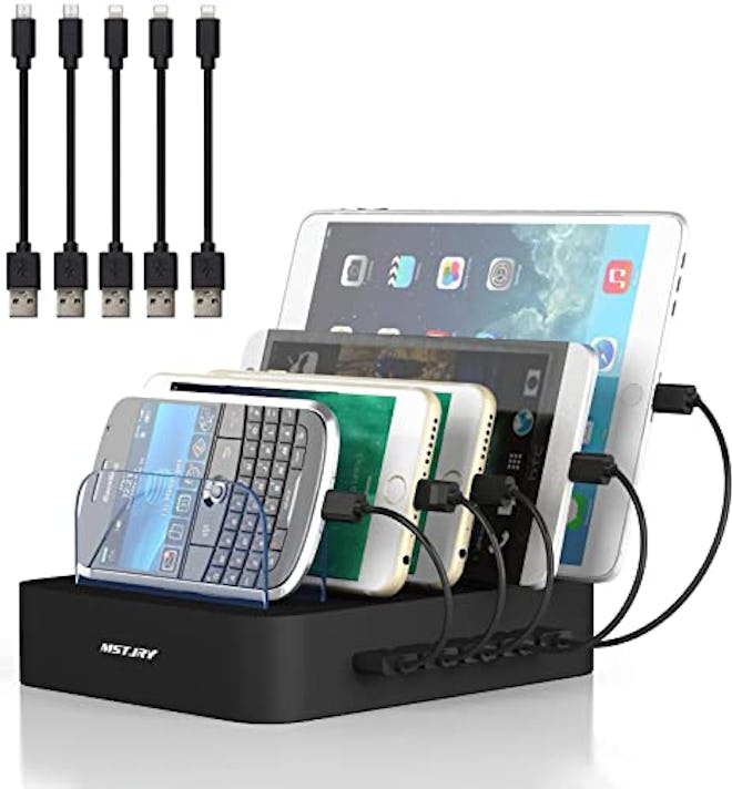 MSTJRY Multi Device Charging Station With 5 Cables Included