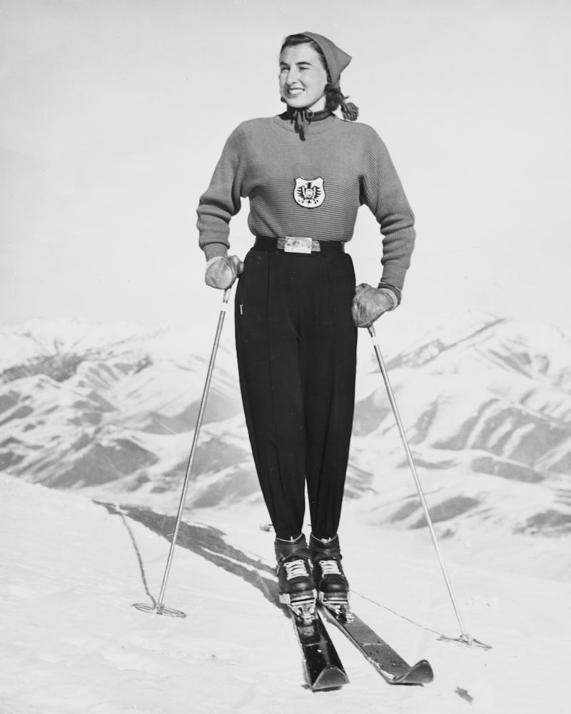 American alpine skier Jannette Burr at Sun Valley, Idaho, 1952. 
