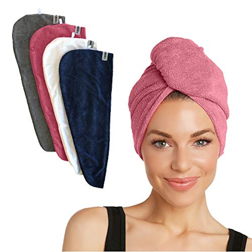 Turbie Twist Microfiber Super Absorbent Hair Towel (4-Pack)