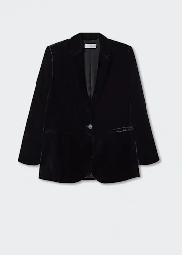 Camille x Mango Velvet Suit Blazer