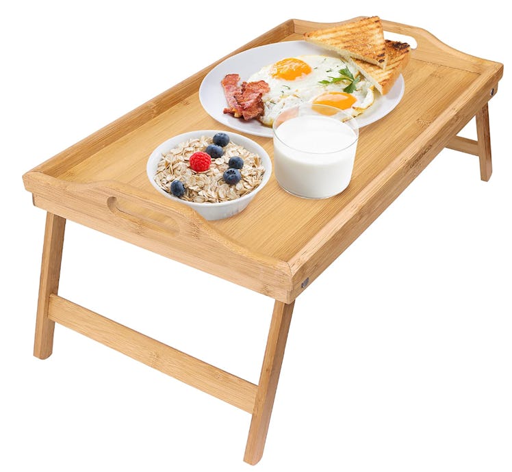 Greenco Bamboo Foldable Breakfast Table