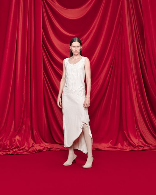 a look from balenciaga spring 2024 demna collection shown at paris fashion week
