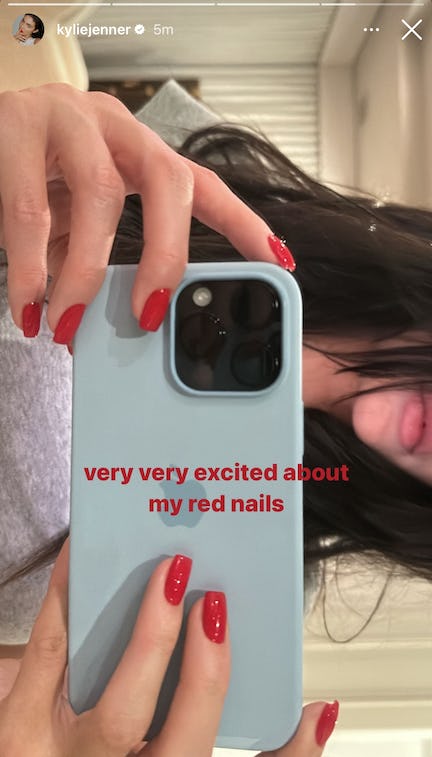 One of fall 2023&rsquo;s most popular nail polish color trends is cherry red. Here, Kylie Jenner&rsquo;s short, &hellip;