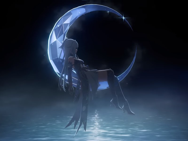 Jingliu in moon still from official trailer, Honkai: Star Rail