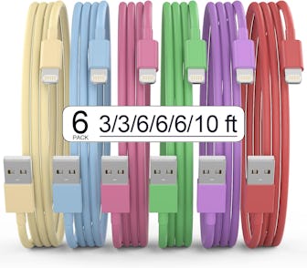 VODRAIS Apple MFi Certified iPhone Chargers (6-Pack)