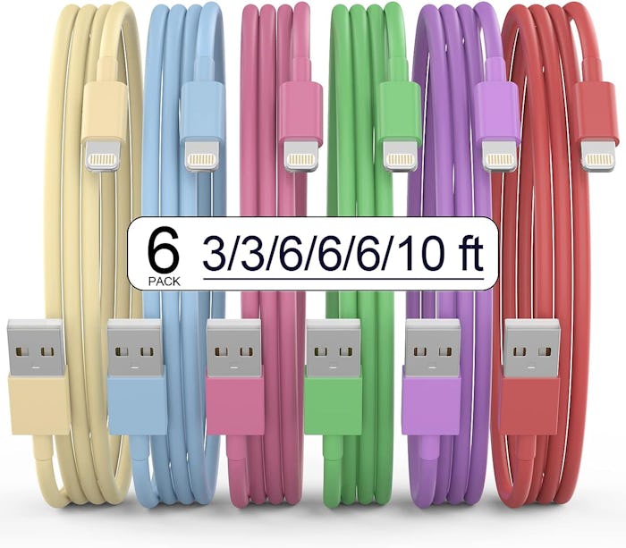 VODRAIS Apple MFi Certified iPhone Chargers (6-Pack)