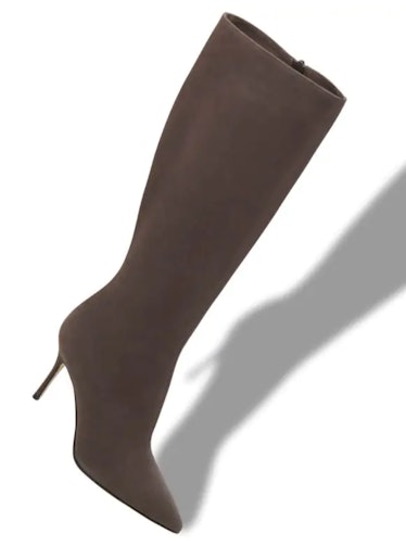 brown suede knee high boots